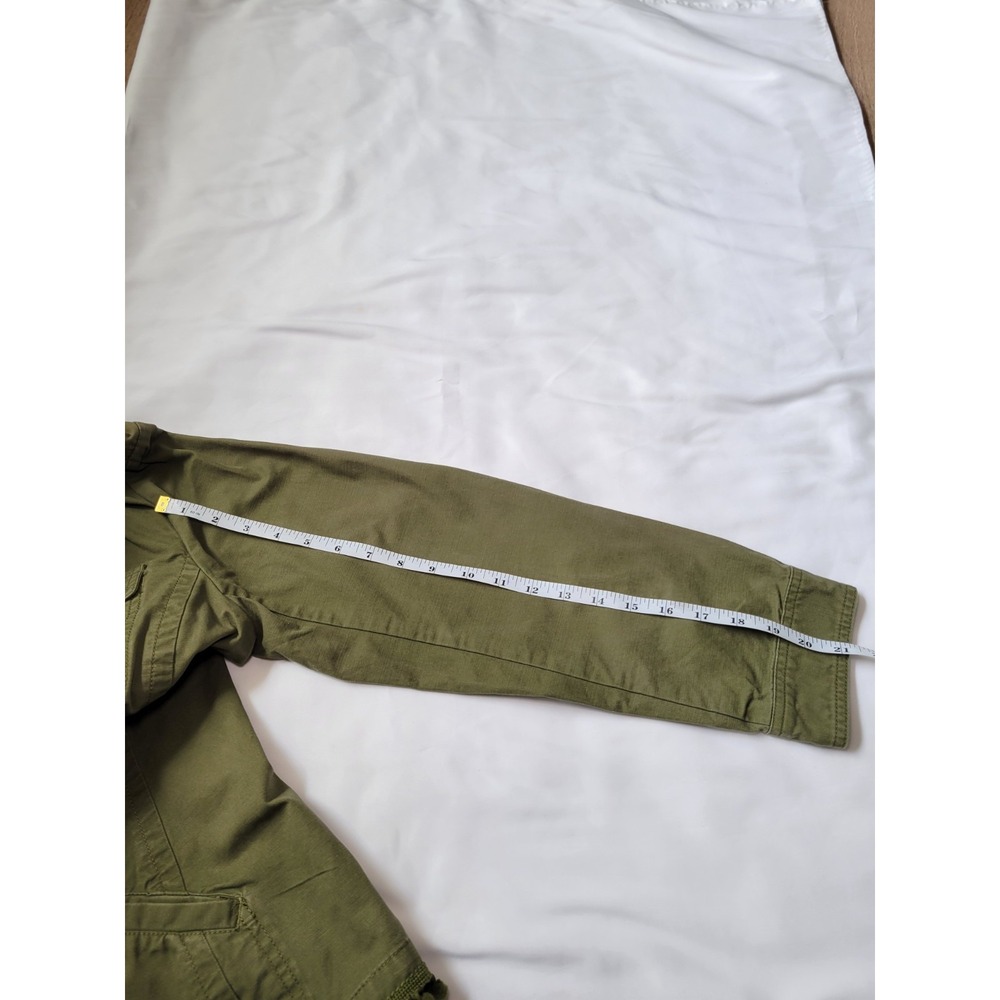 Talbots Womens Jacket Pom Pom Army Green Flap Pockets Gorpcore Lightweight Sz XL - Picture 12 of 14